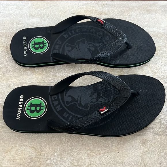 Bitcoin Sandals / Flip Flops by GreenDay Size EU 41/42 US 9/10 - Picture 4 of 8